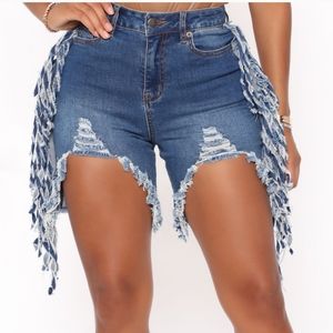 Fringed denim Bermuda shorts (3)